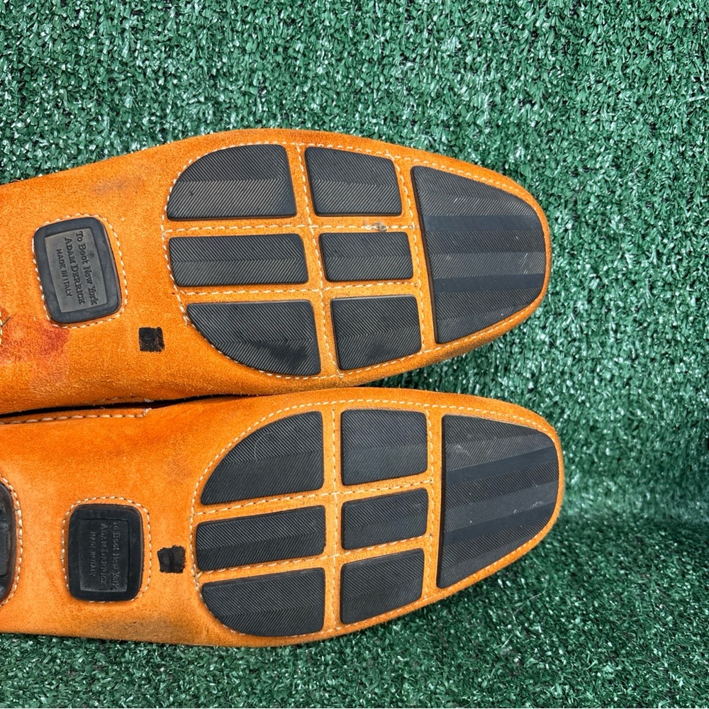 To Boot New York Driver Moc Loafer Size 12 Orange Suede Dress Shoes - Picture 9 of 12